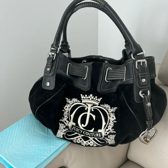 希少■JUICY COUTURE ベロア ハンドバッグ ブラック×シルバー Juicy Couture | Bags | Like New Juicy Couture Purse Asking